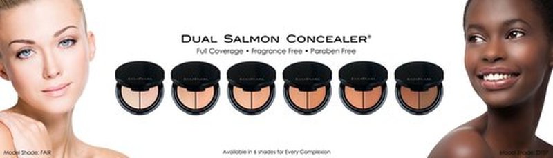 EVE PEARL Dual Salmon Concealer Full Coverage Under Eye Concealer Smooth Skin Treatment Brighten Makeup Hydrate Skincare (Light)