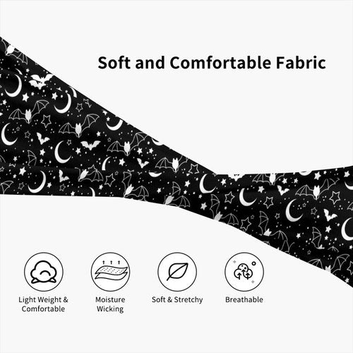Gothic Goth Bat Headbands Stars Moon Sweatband Fashion Summer Hair Bands for Tennis,Basketball,Running,Gym,Working Out