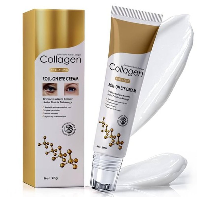 ROUXUN Age Correcting Eye Cream, Anti-Aging Hyaluronic Acid, Collagen Reduce Wrinkles, Dark Circles & Under Eye Puffiness, Lift, Ice Roller For Under Eye Bags And Puffy Eyes