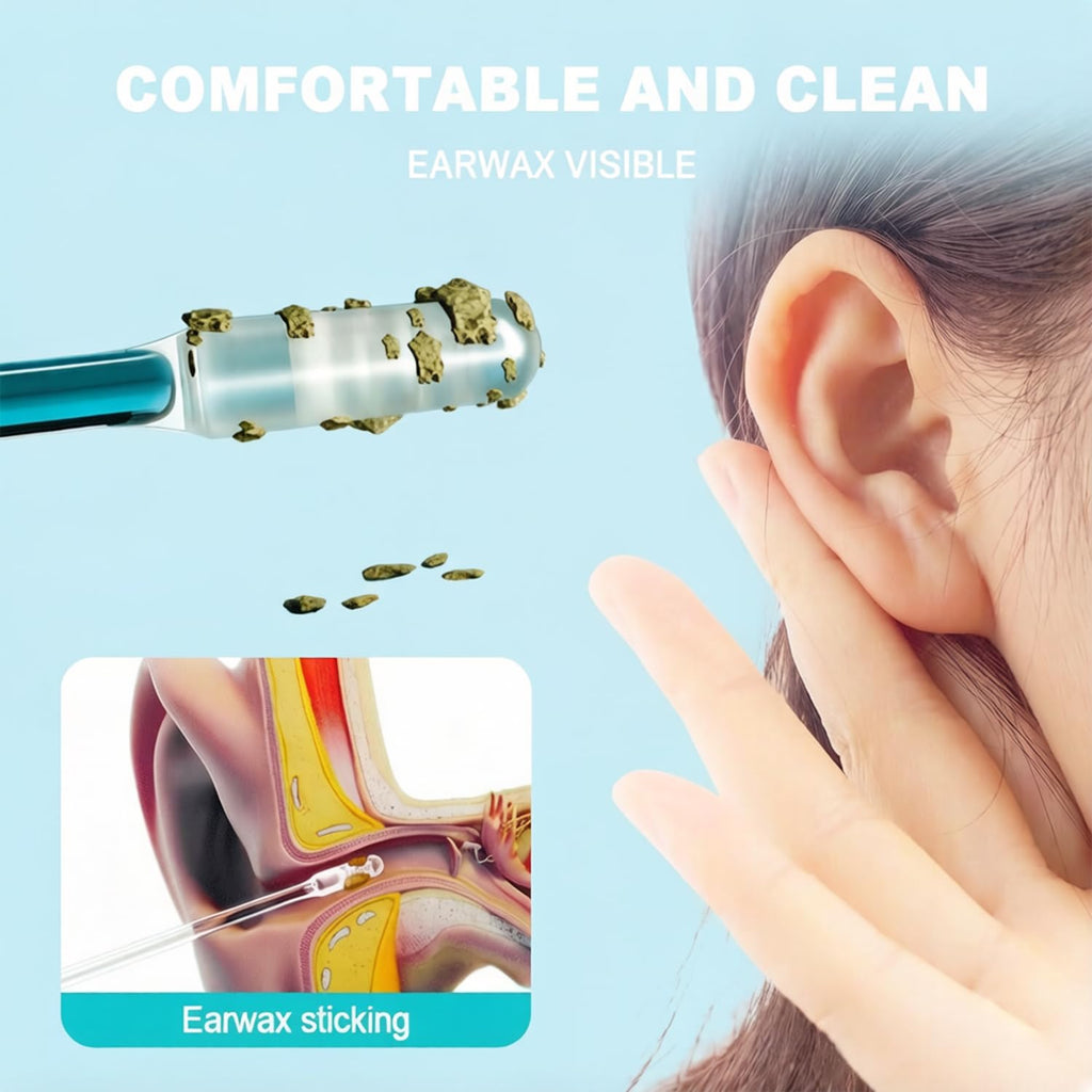 Earwax Removal Adhesive Swabs, 2026 New Reusable Earwax Removal Adhesive Swabs, Adult Spiral Ear Wax Removal Ear Scoop Remover Tool with Dust Cover Packaging (Large)