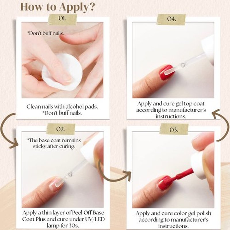 Peel Off Gel Base Coat Plus 15ml UV LED Light Non Toxic Vegan Cruelty Free New Upgraded Formula