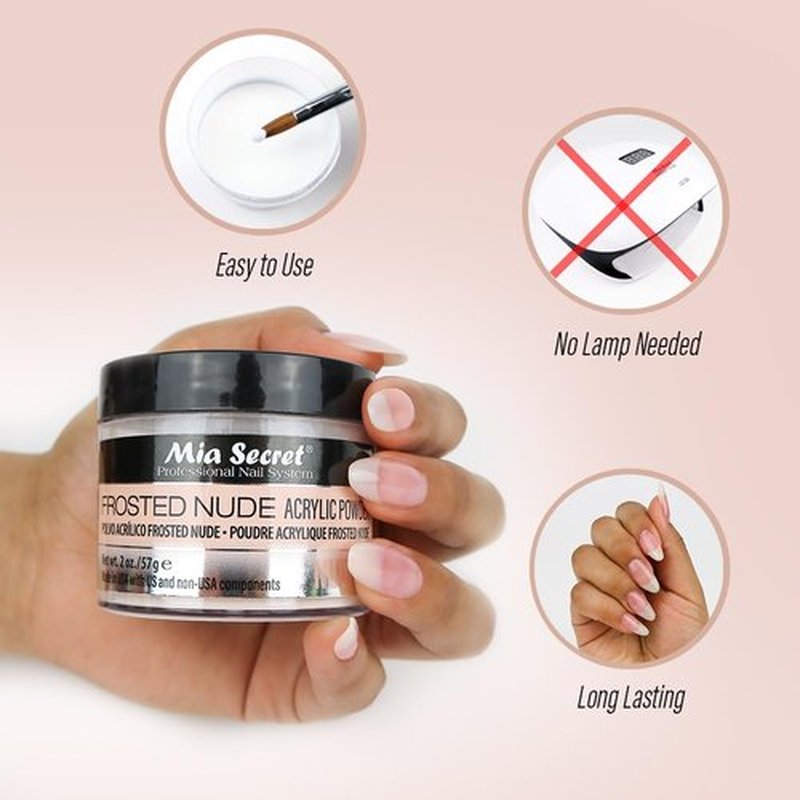 Mia Secret Frosted Nude Acrylic Powder - Made in USA | Available in Multiple Sizes (1 oz.)