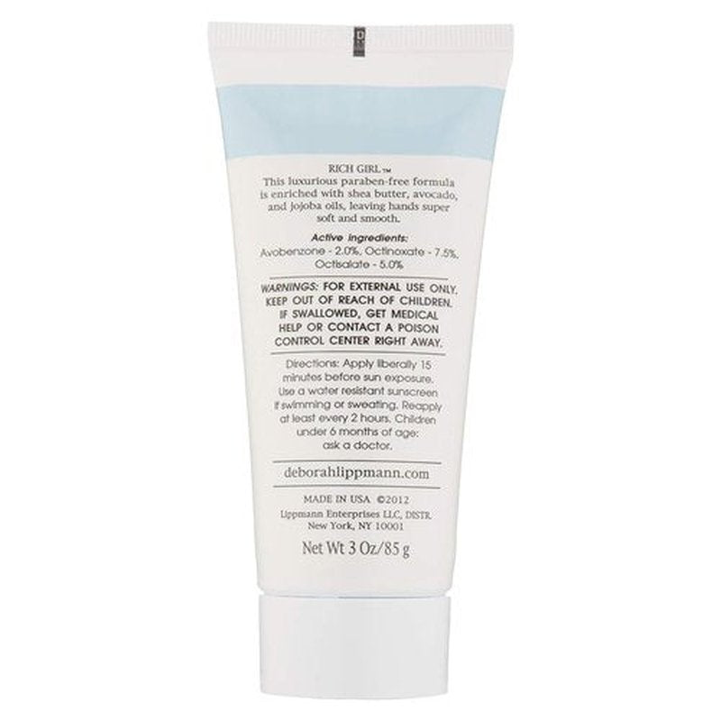 Deborah Lippmann Rich Girl Hand Cream - Moisturizing Lotion with Shea Butter & SPF 25 | 3 Ounce