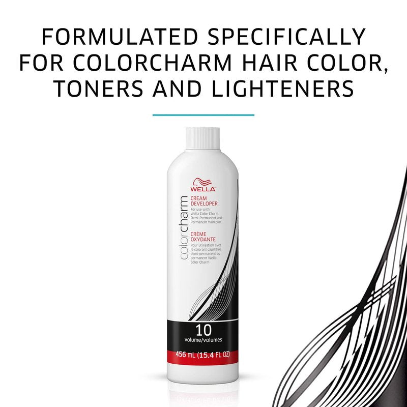WELLA ColorCharm Demi-Permanent Hair Color - Glossy Gray Coverage in 9NA Light Natural Ash Blonde + 10 Vol Developer