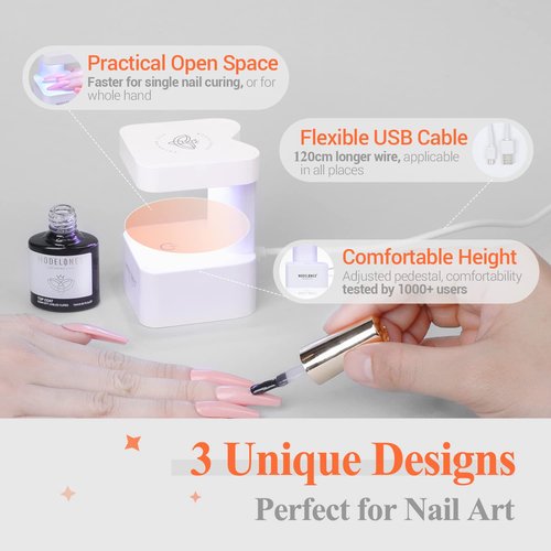 modelones Mini UV Light for Gel Nails, UV Nail Lamp, Nail Light with 2 Timers for Fast Curing Gel Polish Nails Extension, Portable LED USB Flash Cure Lamp for Travel