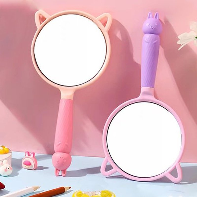4 Pieces Hair Brush Hair Comb Set For Women Girls Gift Cute shaped Hair Comb Hair Brush Handheld Mirror Set Travel Detangling Comb Massage HairBrush with Air Cushion For Wet Dry Hair (Pink)