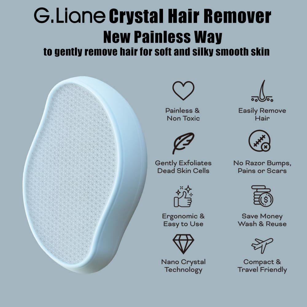 G.Liane Crystal Hair Eraser Glass Hair Removal Hair Remover(Sky Blue)
