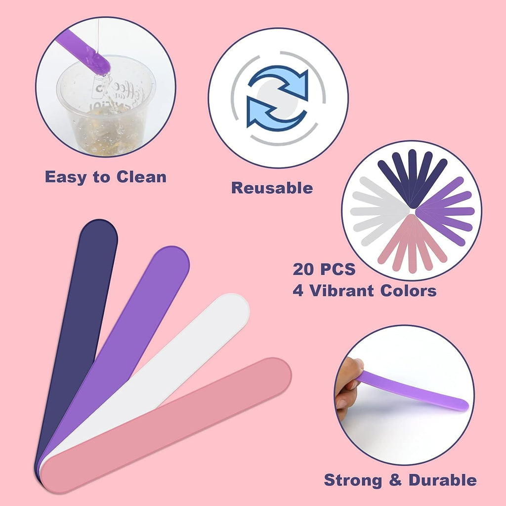 HTVRONT Stir Sticks for Epoxy Resin, 20PCS, 4 Colors