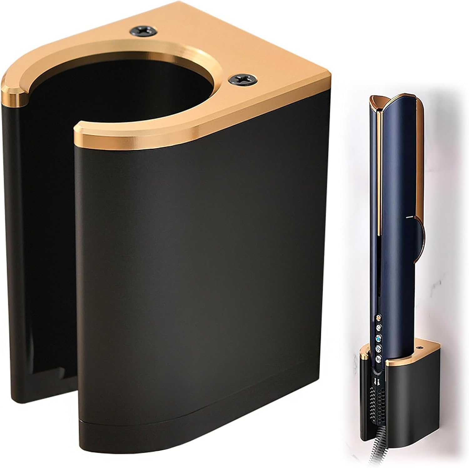 Wall Mount Holder Compatible with Dyson Airstraight & Airwrap, Aluminum Straightener Organizer Stand, Curling Iron Storage Rack for Bathroom