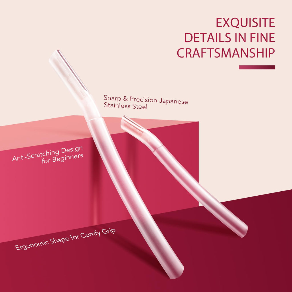 Dermaplane Razor for Face, (3 Count) Professional Dermaplaning Tool for Peach Fuzz, Facial and Eyebrow Hair Removal, Gentle Skin Exfoliation Blade