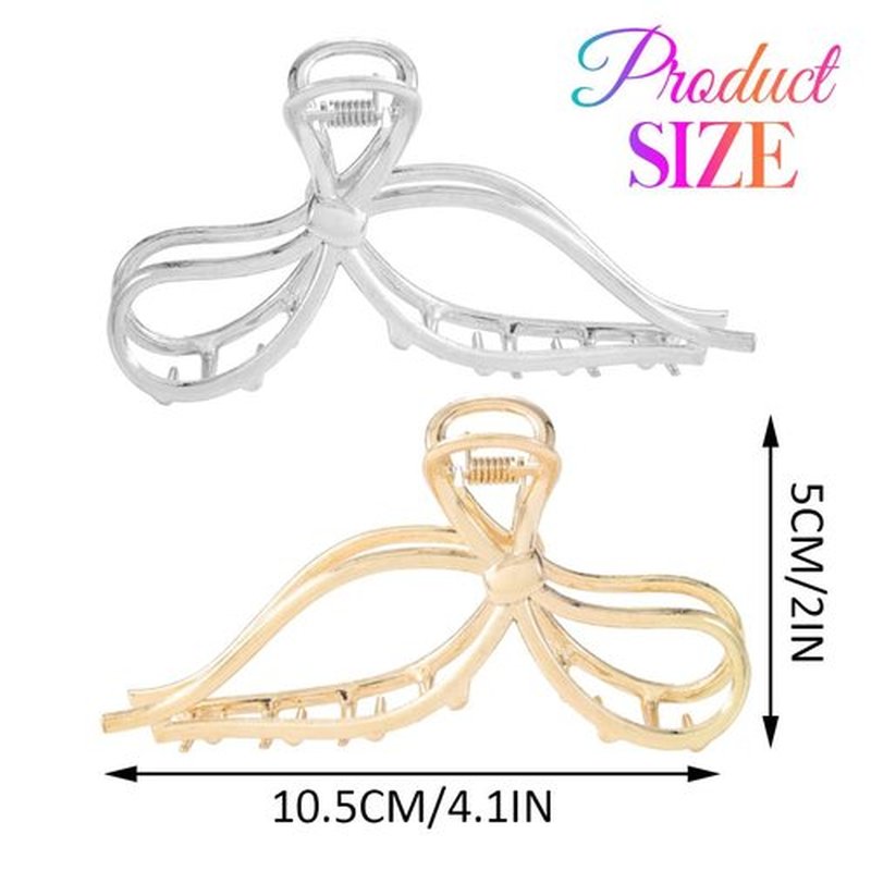 Gortin Bow Claw Clips Gold Metal Hair Clips for Thick Hair Large Fancy Hair Claw Clip Hair Accessories for Women