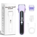 Msiud Electric Shaver for Women, 2 in 1 Bikini Trimmer Waterproof Rechargeable Facial Hair Remover with Ceramic Blades Dual Head, Pubic Hair Trimmer Body Grooming Travel Design for Shower Use