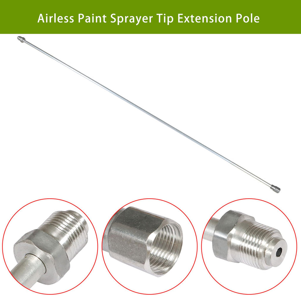 59Inch Airless Paint Sprayer Tip Extension Pole, Spray Gun Tip Extension Rod with Red Guard