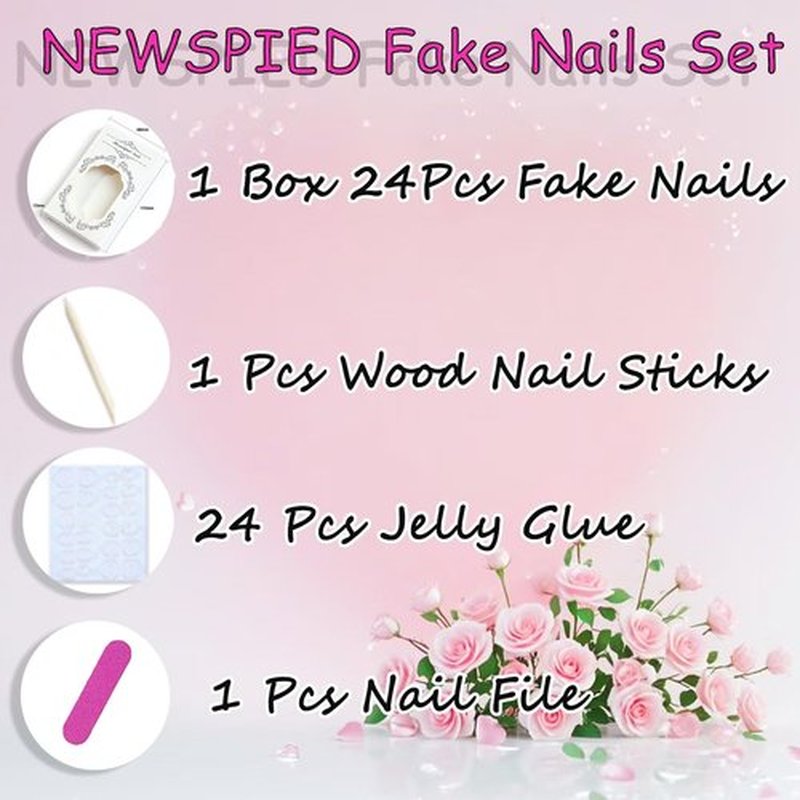 Black Press on Nails Long Stiletto Fake Nails with Punk Rose Flower & 3D Metal Rivet Steel Balls Charms Design Gothic Acrylic Nails Full Cover Stick on Nails Dark Black Y2k False Nails for Women 24Pcs