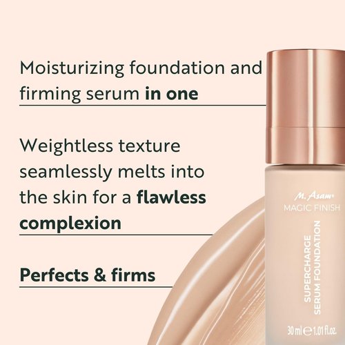 M. Asam MAGIC FINISH Supercharge Serum Foundation - Moisturizing Anti-Aging CC Cream in Soft Ivory (1.01 Fl Oz)