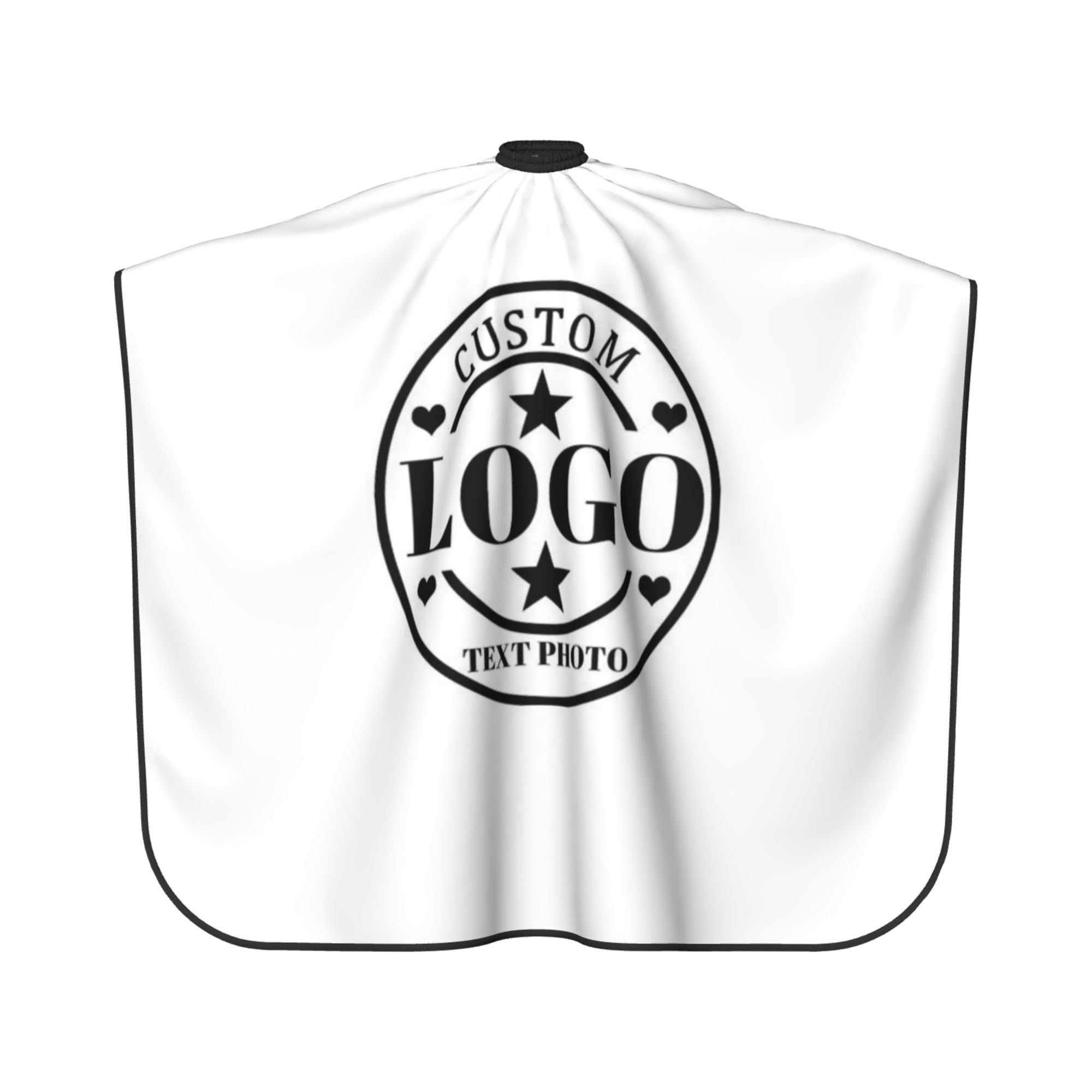 Custom Barber Cape Personalized Logo Text Photo Hair Cutting Cape Salon Haircut Kit Hairdressing Apron for Barbershop White