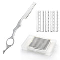 11 Pcs Hair Razors for Cutting Hair Set, Stainless Steel Hairs Thinning Styling Razors with 10 Replacement Blades, Professional Texturizing Hairs Razor Comb for Salon Styling Home Cutting Feathering