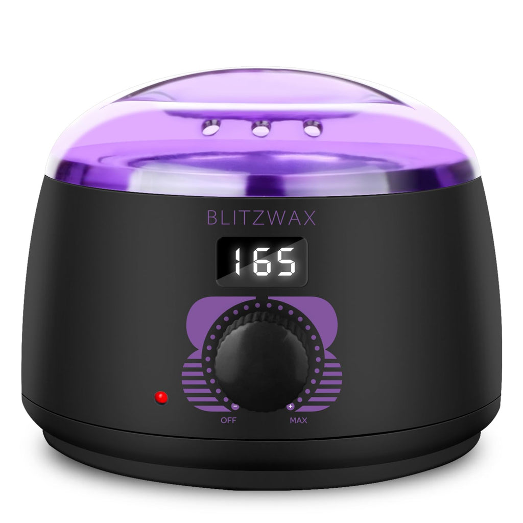 BLITZWAX Brazilian and Bikini Wax Pot for Women, Hard Waxing Warmer for Face, Legs and Body, At Home Hair Removal Machine, Beginner Friendly, Digital Fast Heating, 16oz Capacity