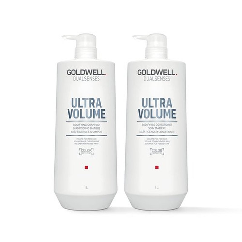 Goldwell Dualsenses Ultra Volume Shampoo & Conditioner Bundle - Boosts Body & Shine, 10.1 oz