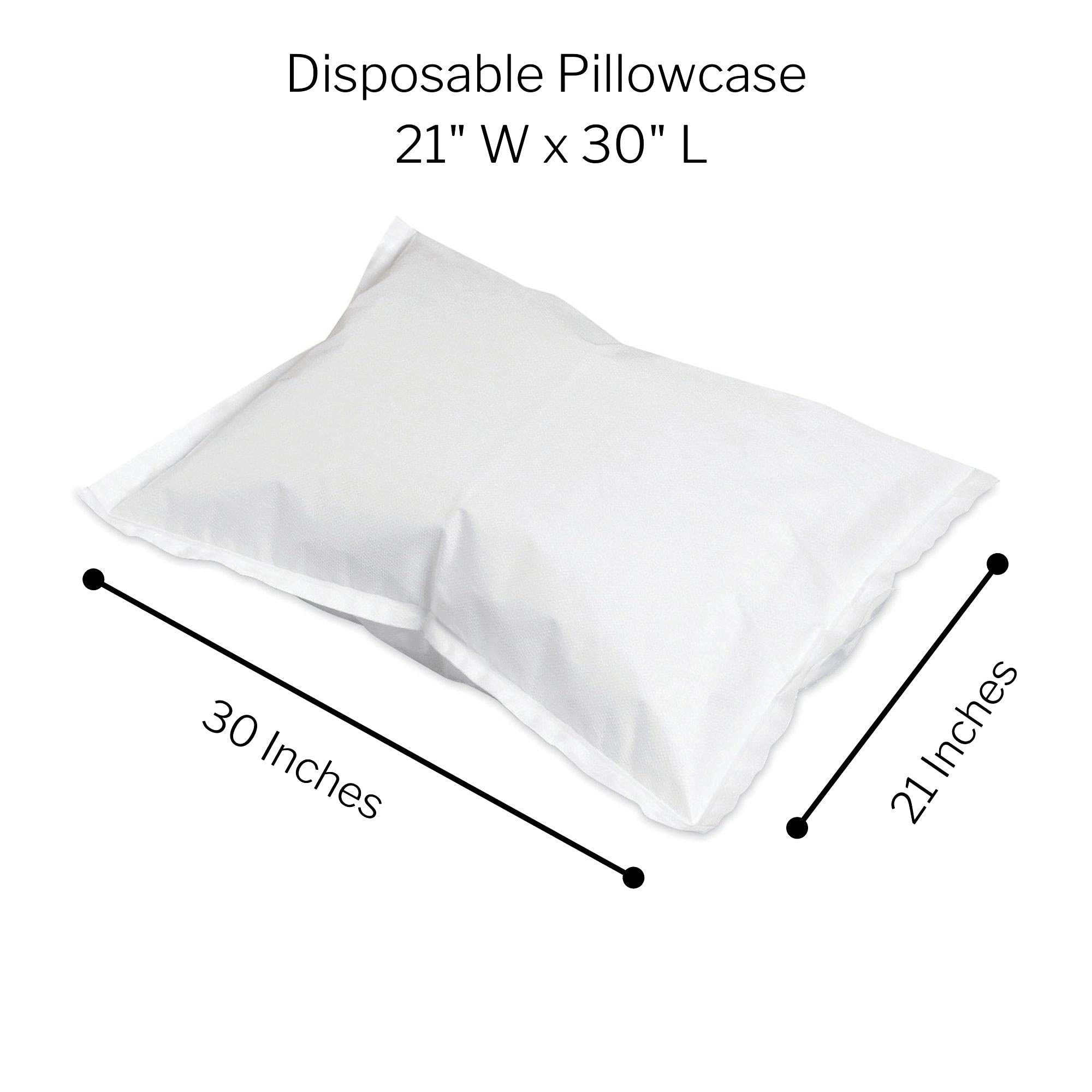 McKesson Disposable Pillow Case Covers [100 Count] Bulk Pillowcase, Single-Use for Medical Hospital Travel, Standard Size, White, 21 in x 30 in