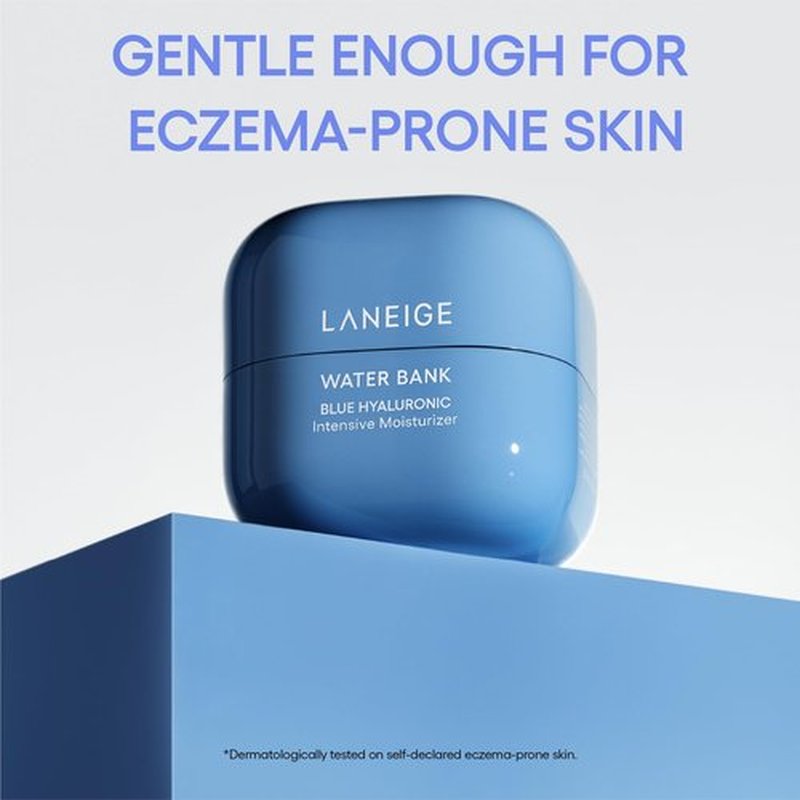 LANEIGE Water Bank Blue Hyaluronic Intensive Moisturizer: Hydrating Face Cream for Very Dry Skin with Squalane & Peptide for Skin Barrier Support, Dermatologist-Tested