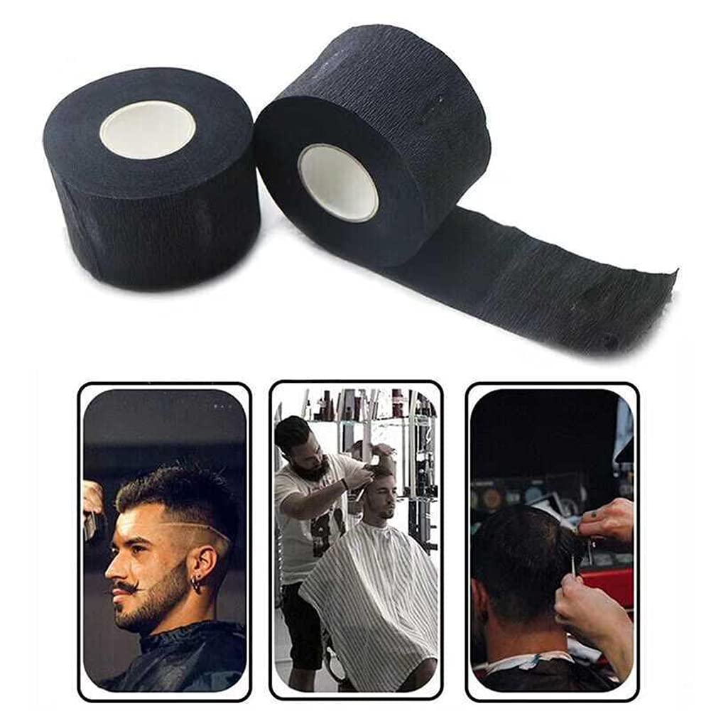 Disposable Barber Neck Strips Black Stretchy Paper Neck Strips for Haircuts Professional Salon Hairdressing Collar Protectors