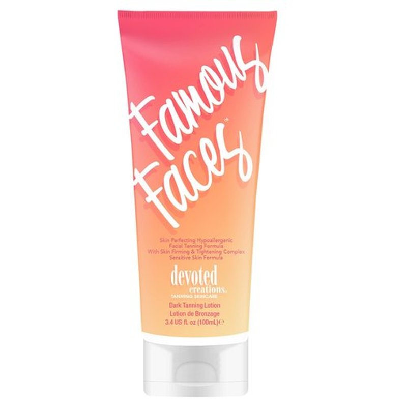 Devoted Creations Facial Tanning Lotion - Skin Perfecting & Hypoallergenic, 3.4 Fl. Oz.
