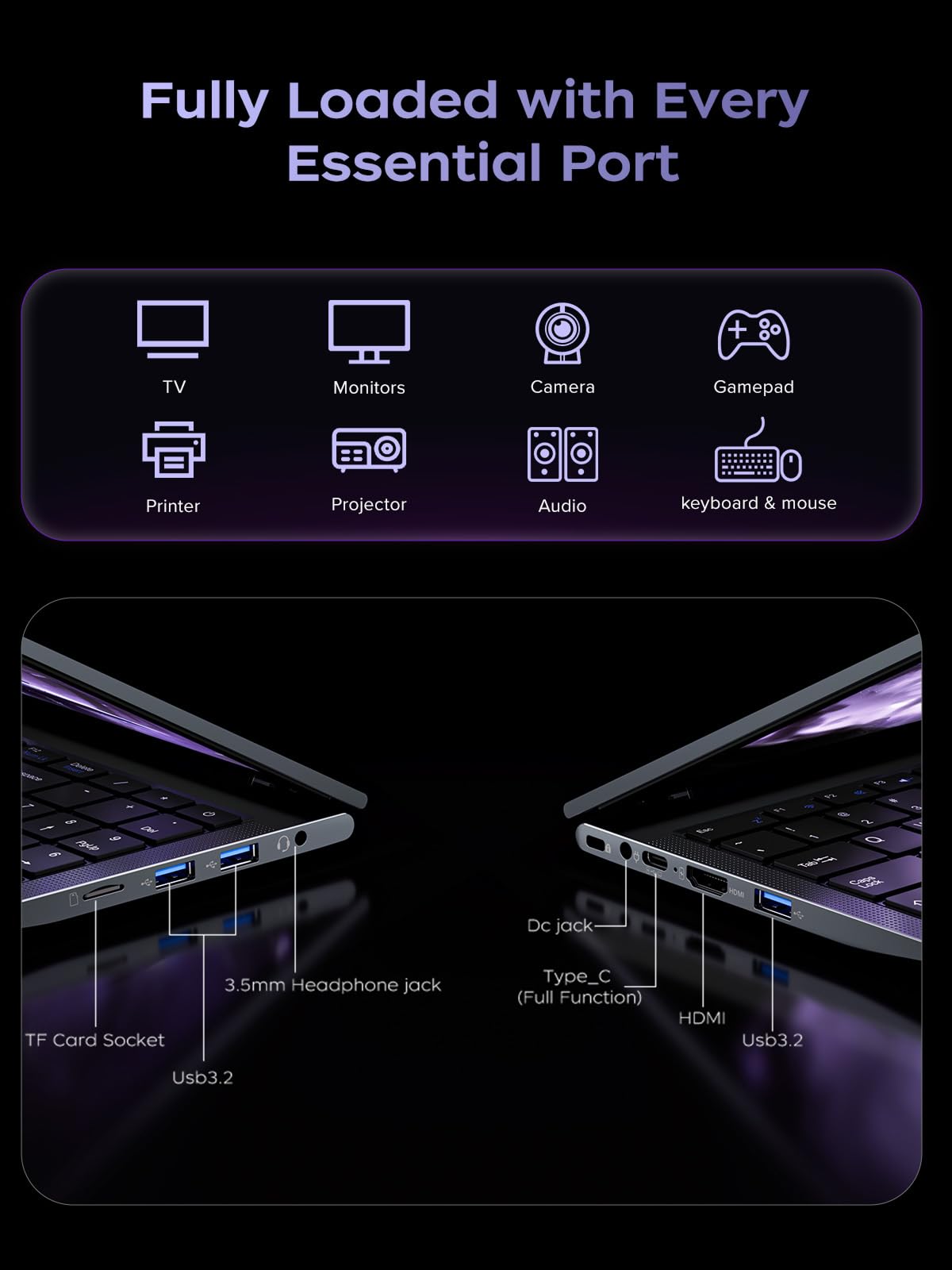 KAIGERR Gaming Laptop, 15.6inch Laptop Computer with AMD Ryzen 7 5700U(8C/16T, Up to 4.3GHz), 16GB RAM 512GB NVMe SSD Windows 11 Laptop, Radeon RX Vega 8 Graphics,WiFi 6