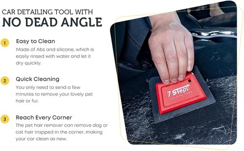 Skiennix Mini Pet Hair Lint Remover - Effective Dog & Cat Fur Detailer for Car & Furniture