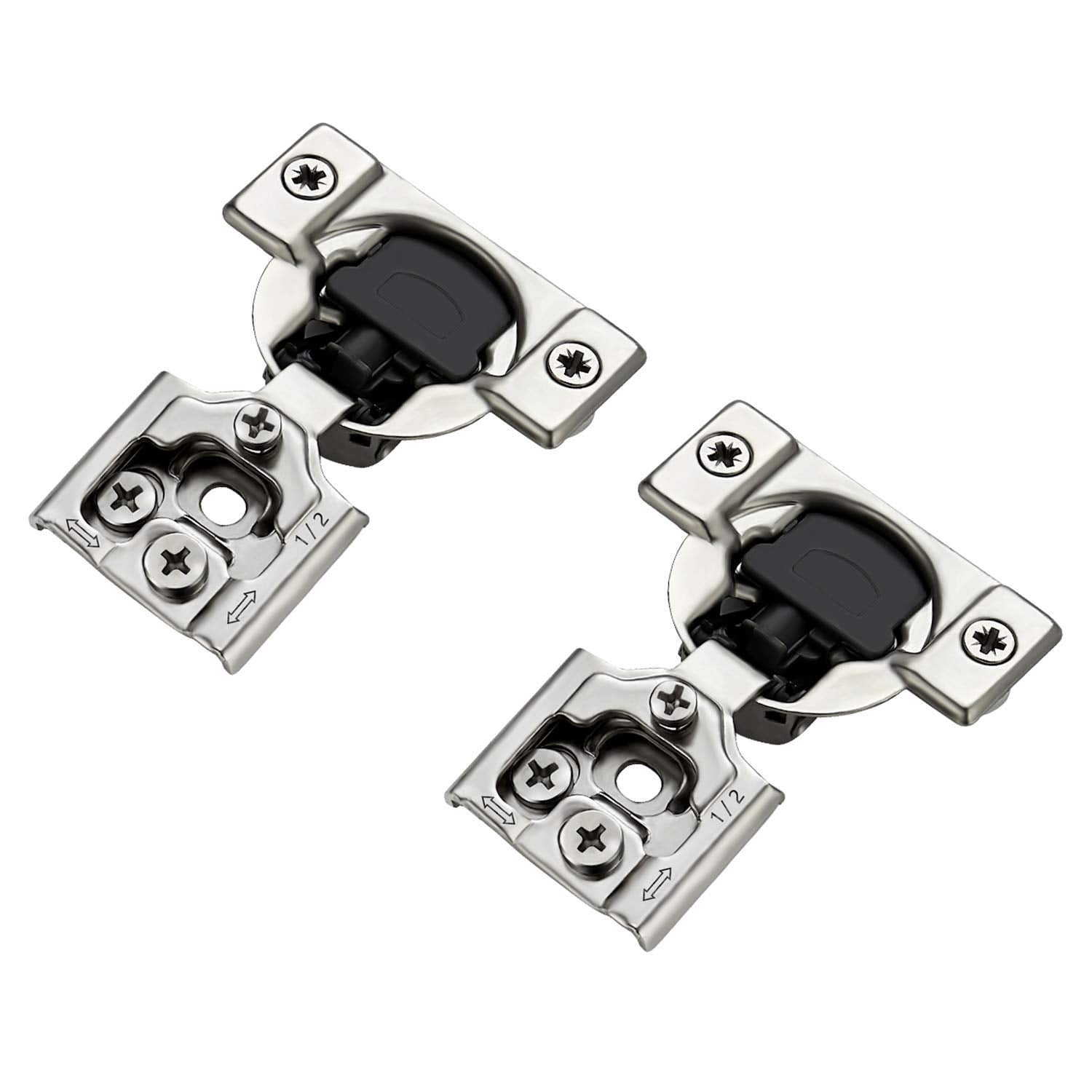 Soft Close Hinges for Kitchen Cabinet Hinges, 1/2 Inch Overlay, 60 Pack