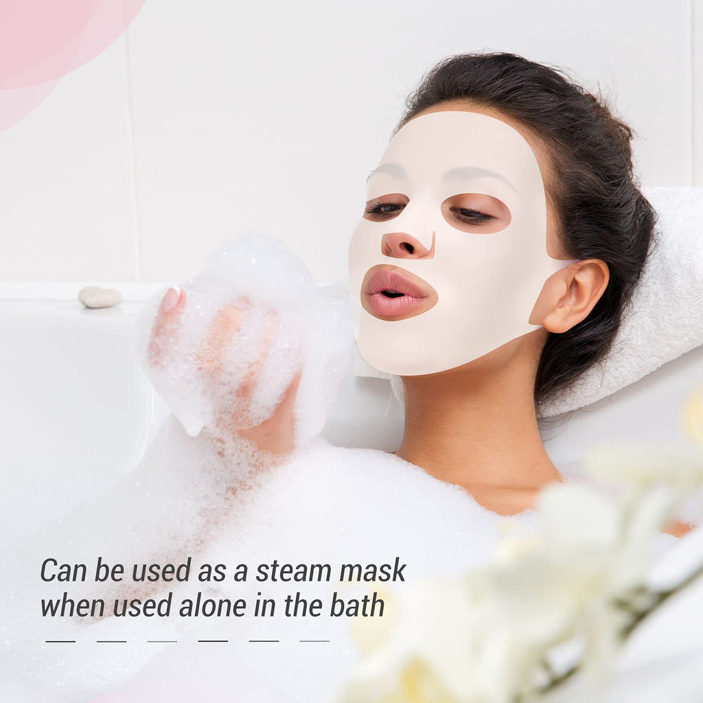 Maitys 5 Pcs Reusable Silicone Face Mask for Sheet Masks, Anti-wrinkle Moisturizing Facial Mask Cover Holder, Prevent Evaporation Hairdressing Skincare Beauty Spa Care Tool(White)