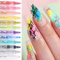 SUTOKAKA 12 Colors Nail Art Pens Set, Graffiti Dotting Nail Polish Pens Drawing Painting Point Liner Acrylic Painted Pen Kit for Home & Salon DIY Nails Art Design Manicure Tools