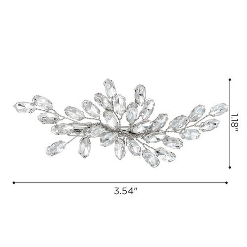 SWEETV Rhinestone Bride Wedding Hair clip Silver Crystal Bridal Hair comb Sparkly Hair Piece Gem Hair Accessories for Women/Girls & Brides/Bridesmaids