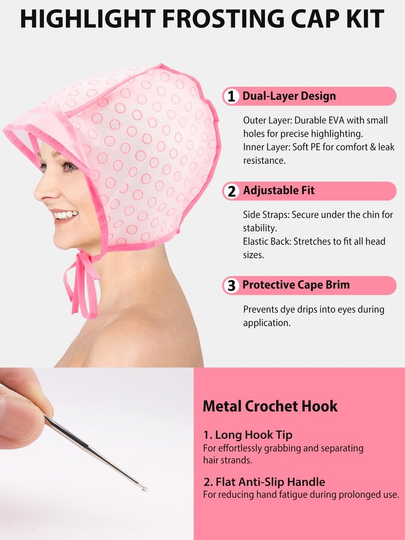 YOOVR 19PCS Hair Bleach Highlighting Kit - Complete Home Salon Set with Brush, Bowl, Gloves & Cap