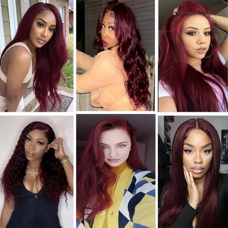 Giginger Brazilian Human Hair Bundles Burgundy 99J Straight Human Hair Bundles 26 28 30 inch Wine Red Unprocessed Virgin Quick Weave Hair for Black Women