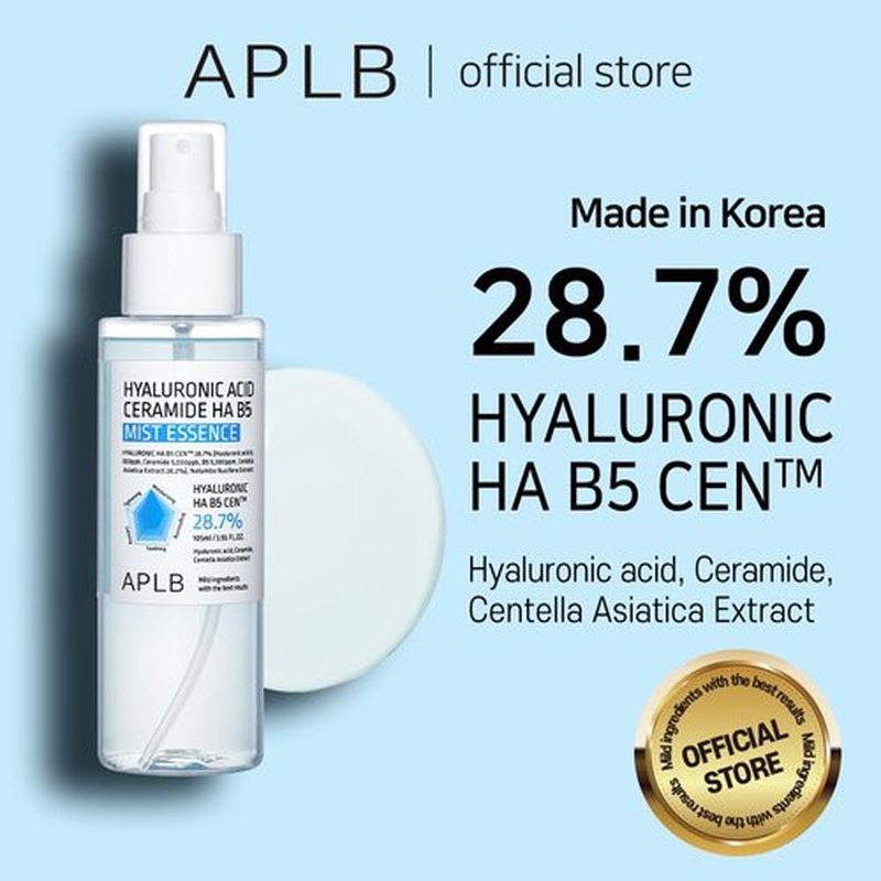 APLB Hyaluronic Acid Ceramide HA B5 Mist Essence | HYALURONIC HA B5 CEN™ 28.7% 3.55 FL.OZ/Korean Skincare, Replenishing moisture, Revitalize for gentle and improve skin texture through Hyaluronic