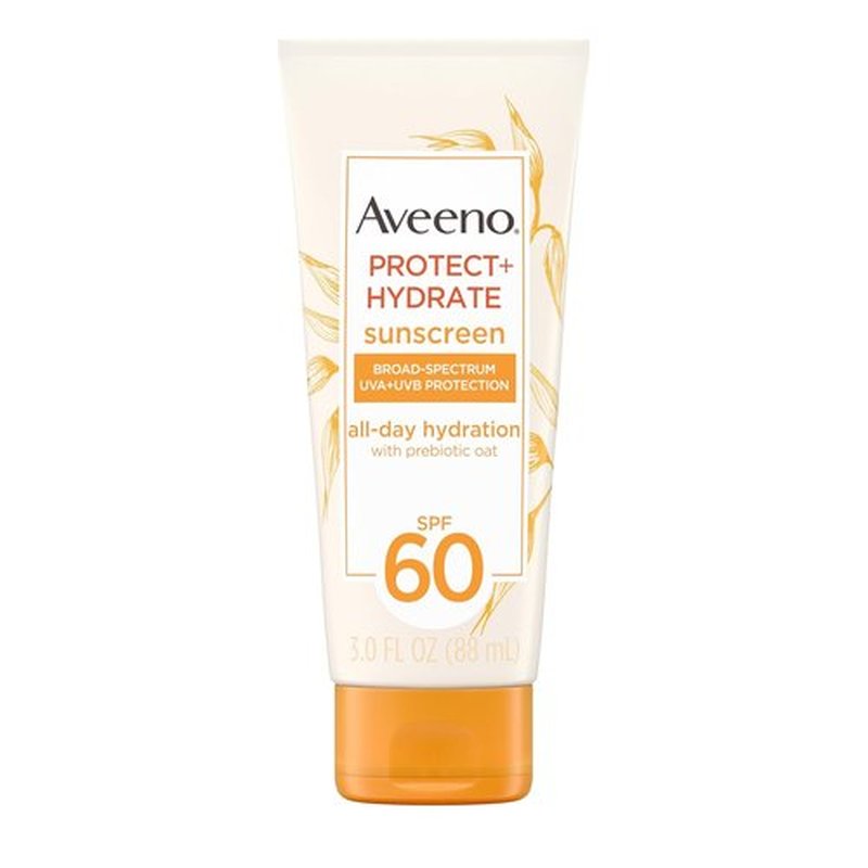 Aveeno Protect + Hydrate Sunscreen Lotion - Broad Spectrum SPF 60, Weightless & Refreshing, 3.0 fl. oz
