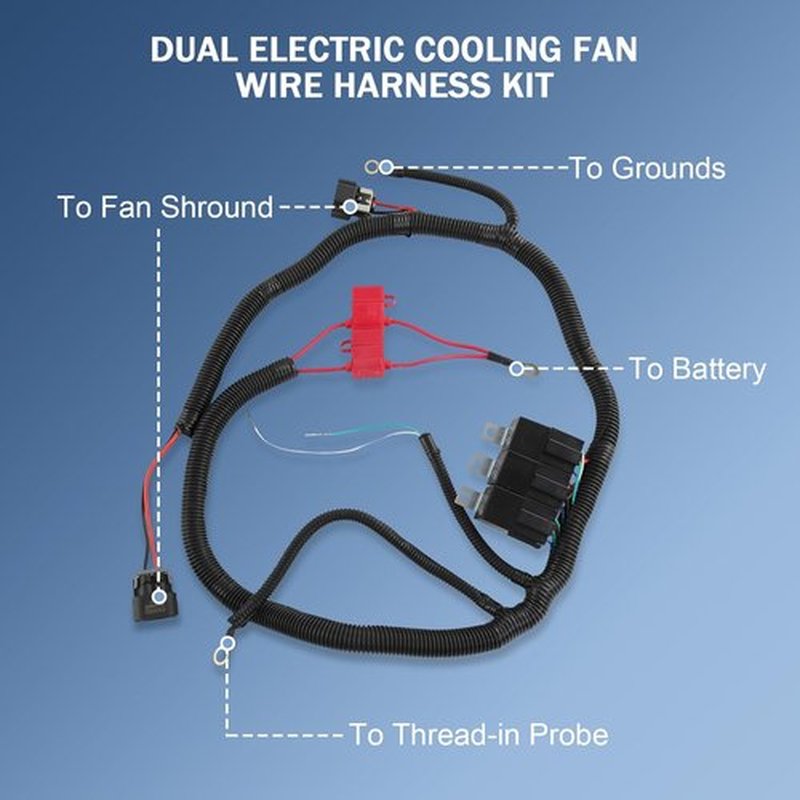 CARMOCAR Electric Dual Fan Wiring Harness Kit - Upgrade for 1999–2006 GM ECU Cooling System