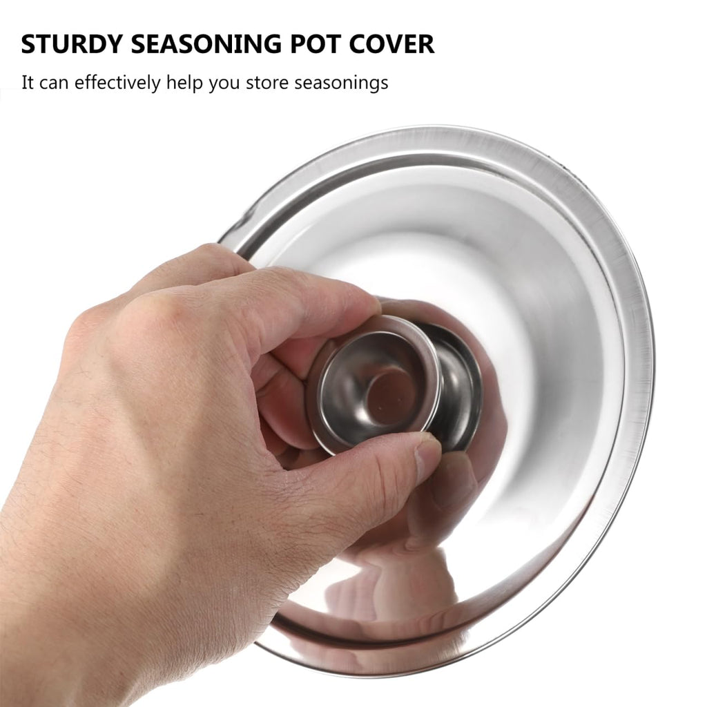 DOITOOL 6.29 Inch Stainless Steel Seasoning Pot Cover Pot Lid for Kitchen Bowls and Containers Easy-Clean Cookware Lid 1 Piece