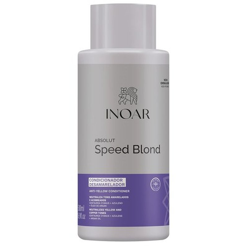 INOAR Absolut Speed Blond Conditioner - Argan Oil for Blonde & Gray Hair | Tone Neutralization & Hydration, 16.9 fl. oz.