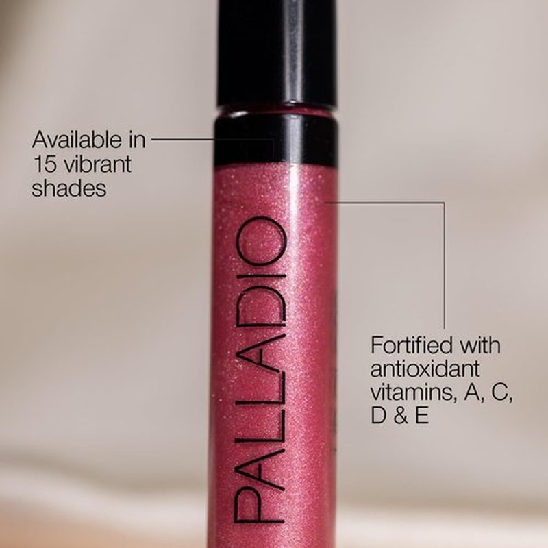 Palladio Lip Gloss - Non-Sticky Formula with Vitamin E & Aloe | Intense Color & Moisturization in Sheer Bronze