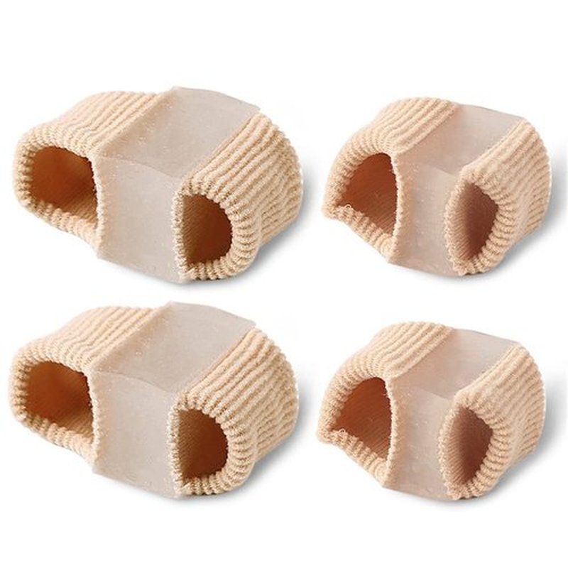 Toe Separator Sleeves, 2 Pairs Soft Breathable Big Toe Corrector with Gel Toe Spacer Cushion, Hammer Toe Overlapping Toes Straightener Sleeves for Big Toe Alignment Bunion Foot Pain Relief (S)