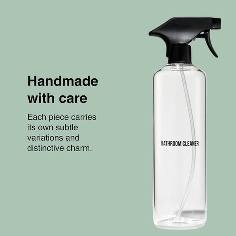 Public Goods Glass Spray Bottle - Refillable 24 Oz Cleaner | BPA-Free Borosilicate for Bathroom Use