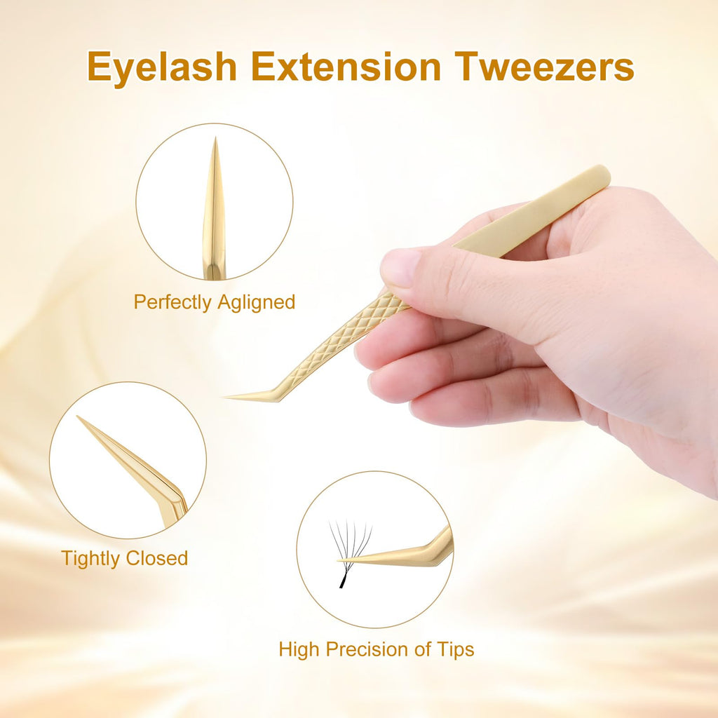 NAGARAKU Eyelash Extension Tweezer Fiber Tip AG-06 Golden Feather