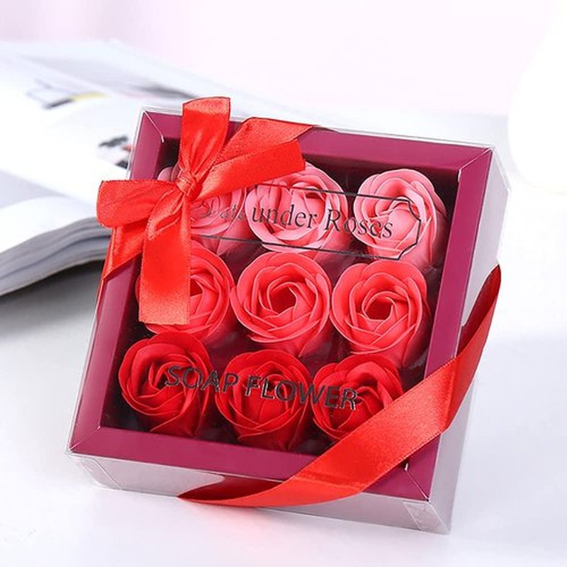 Hedume 4 Boxes Floral Scented Bath Soap Rose Flower Petals, 36 Pcs Total Plant Essential Oil Rose Soap Petals in Gift Box for Anniversary, Birthday, Wedding, Valentine’s Day, Mother’s Day