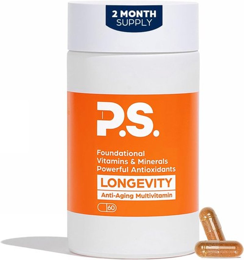 PS Longevity Supplement - Premium Anti-Aging Multivitamin for Men & Women | Methylated B Vitamins, CoQ10 & Antioxidants - Boost Cellular Health & Memory - 2 Month Supply
