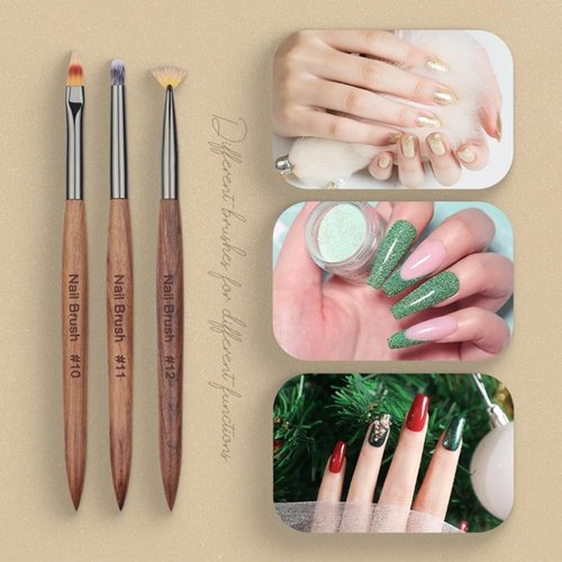 12PCS Nail Art Brushes, YIHUALE Nail Art Design Brushes for Gel Polish, Nail Art Liner Brushes Nail Polish Tool 3D Nail Art Decorations Brush for DIY Manicure Home Salon for Professionals (Yellow)
