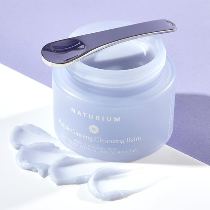 Naturium Purple Ginseng Cleansing Balm - Plant-Based Smoothing Face Wash, 3.0 oz
