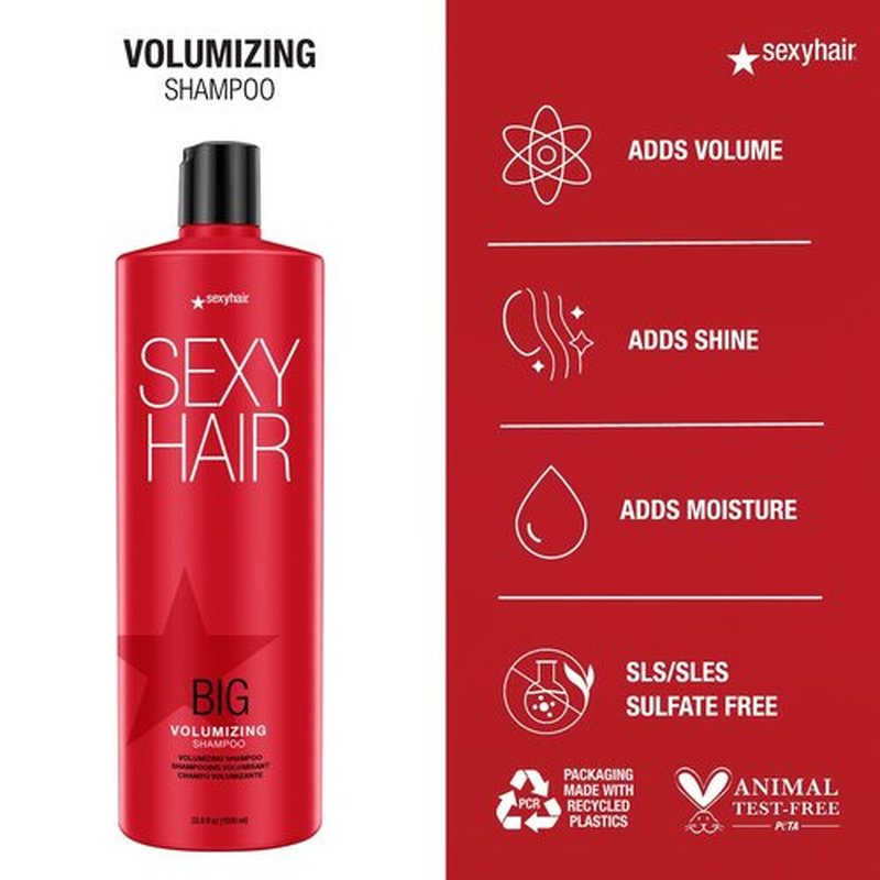 SexyHair Big Volumizing Shampoo & Conditioner - Moisture & Hydration for All Hair Types | Sulfate Free