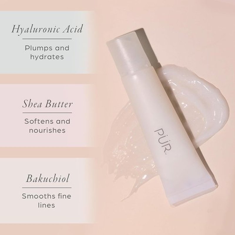 PÜR MINERALS Hydrating Lip Balm - Peptide-Infused, High-Shine Moisturizer for Soft, Smooth Lips | 0.5 Oz